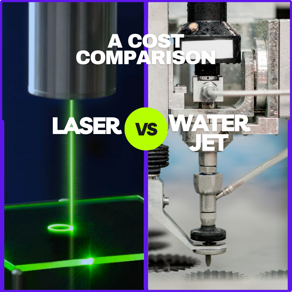 A cost comparison between drilling glass with laser and water jet